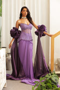 Purple Corset Drape Gown
