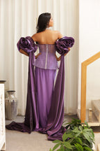 Purple Corset Drape Gown