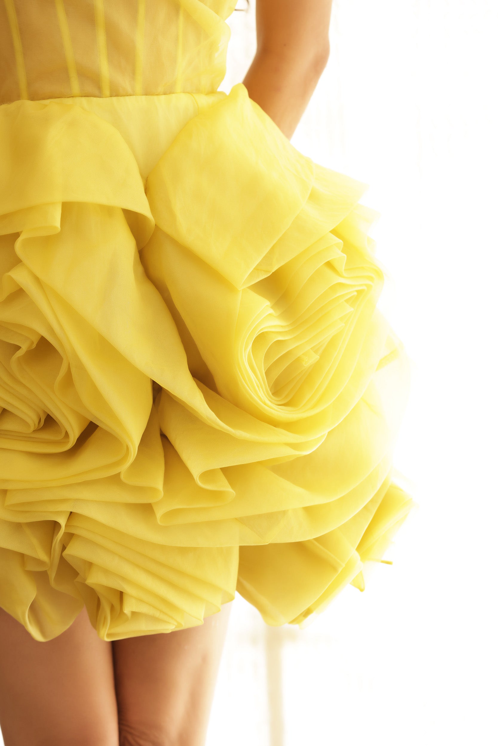 Lemon Yellow Rose Dress