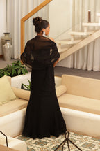 Black Structured Saree Gown
