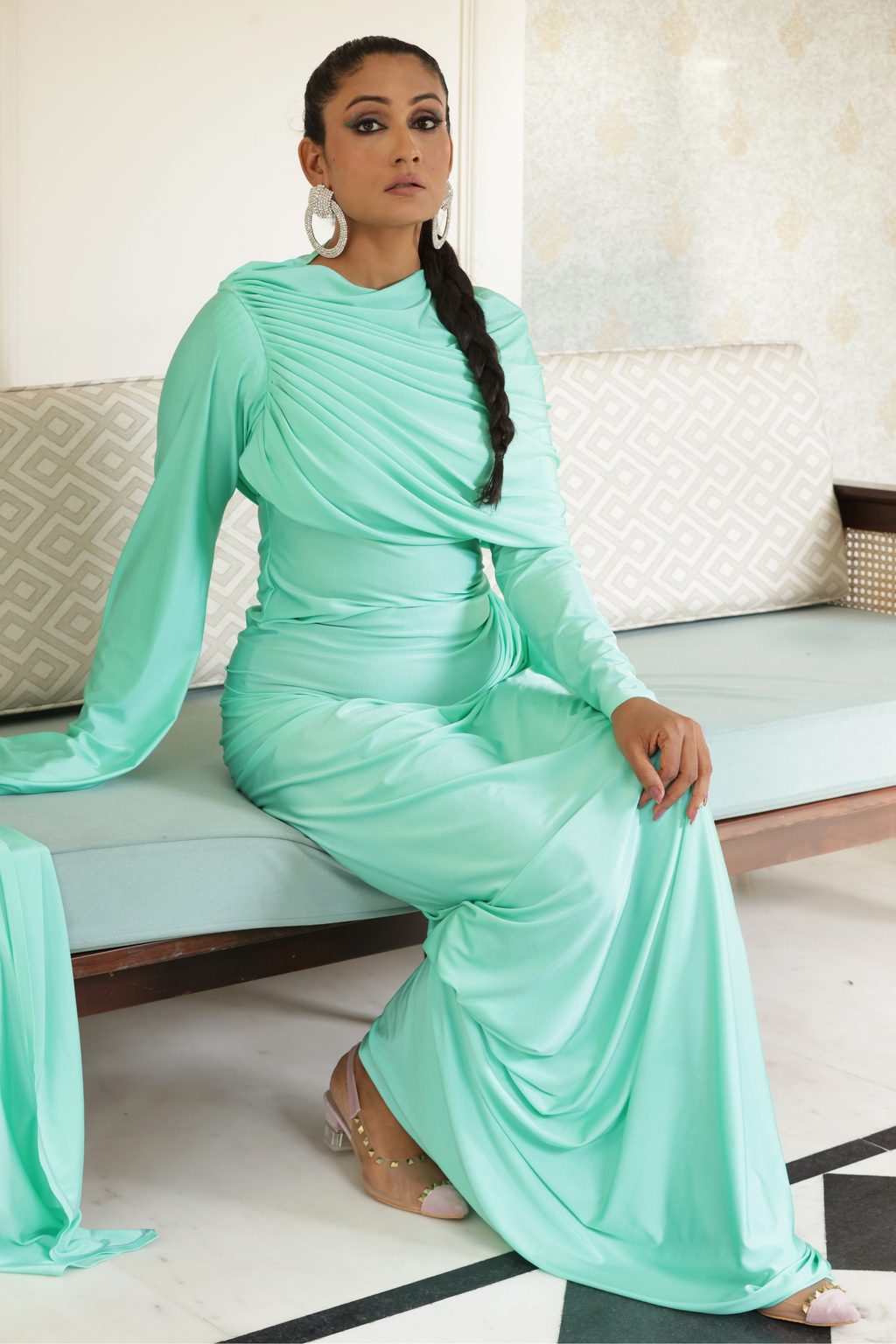 Mint Green Drape Dress