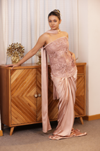 Blush Drape Saree Set