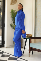 Royal Blue Drape Dress