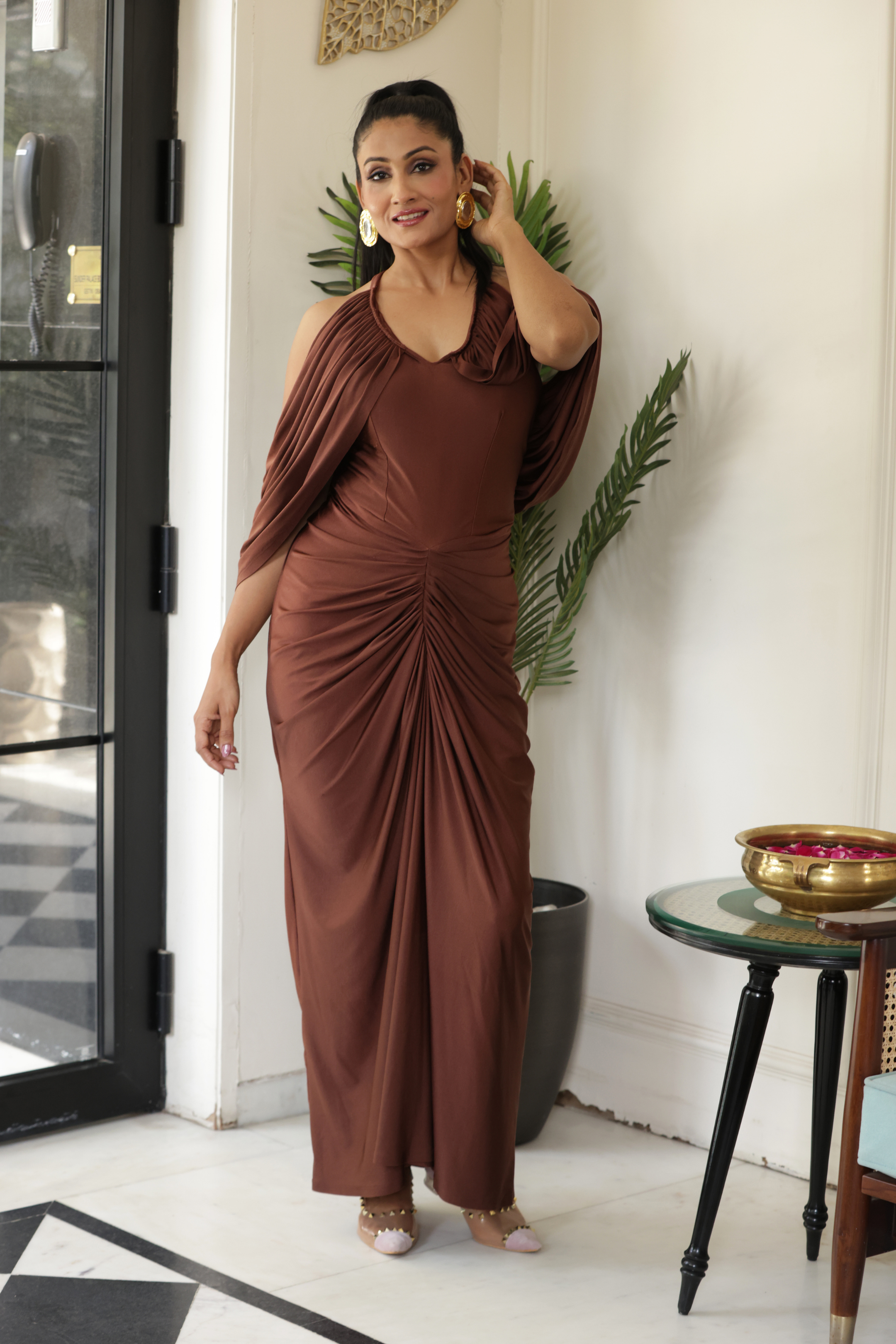 Mocha Drape Dress
