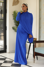 Royal Blue Drape Dress