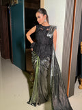 Metallic Noir Saree Gown