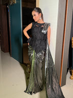 Metallic Noir Saree Gown