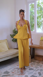 Yellow Sculpt Pants Set