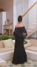 Black Structured Saree Gown